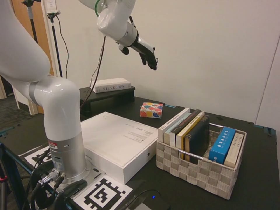 Insert Box task poster for πR² on xArm6 + XHand - source: pi-r2-flow project page
